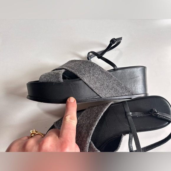 Osklen Black Wedge Platform Sandals - Picture 9 of 10